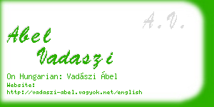abel vadaszi business card