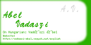 abel vadaszi business card